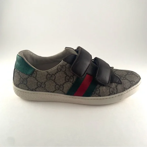 Gucci Kids Unisex Supreme Line Sherry Line Velcro Ace Sneakers Size 34 - Picture 6 of 13